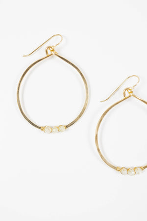 Large Circle with Stones Earrings
