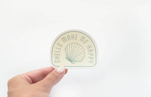 Shells make me happy vinyl sticker