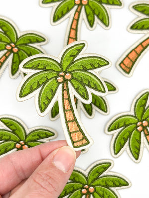 Palm Tree Embroidered Patch – Tropical Patch, Beach Patch