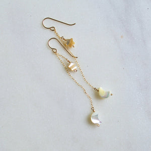Mini Moon and Star Earrings