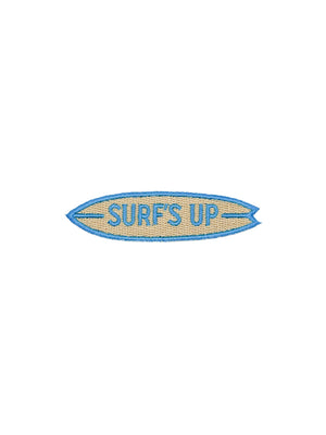 Surf’s Up Embroidered Patch – Surfboard Patch, Coastal Quote