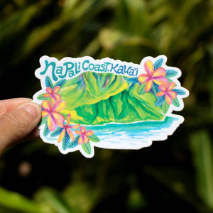 NA PALI COAST WHITE STICKER - SMALL