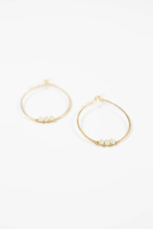 Large Circle with Stones Earrings