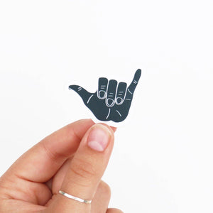 Navy Blue - Hang Loose Hand Vinyl Sticker