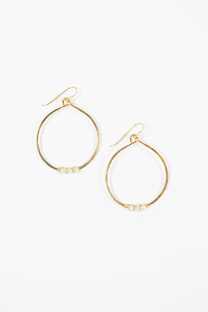 Large Circle with Stones Earrings