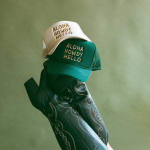 Aloha Howdy Hello Trucker Hat