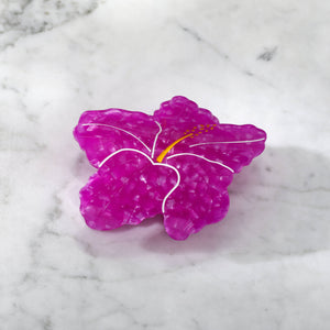 Purple Hibiscus Hair Eco Friendly  Clip Claw - Large