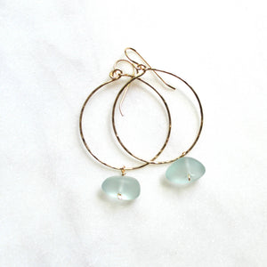 Sea Foam Glass Hoops
