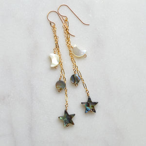 Moon and Star Earrings