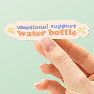 Emotional Support Water Bottle Sticker - Funny Girly Decals