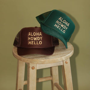 Aloha Howdy Hello Trucker Hat