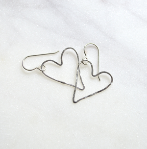 Mini Hammered Heart Earrings