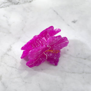 Purple Hibiscus Hair Eco Friendly  Clip Claw - Large