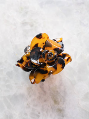 Tortoise Rose Hair Clip Claw