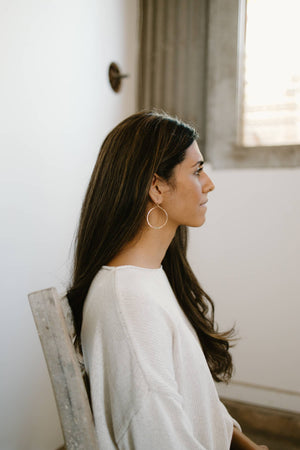 Large Circle with Stones Earrings