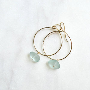 Sea Foam Glass Hoops