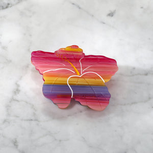 Sunset Hibiscus Hair Eco Friendly Clip Claw - Large