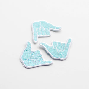 Hang Loose Hand Embroidered Iron on Patch - Shaka