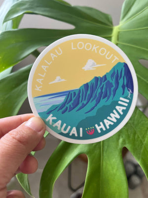 Kalalau Lookout Kauai  Sticker - Hawaii Island Series