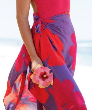 Aloalo Pareo Sarong Purple with Hawaiian Airlines: 67"x43"