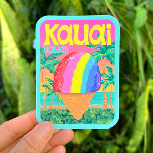 RAINBOW KAUAI SHAVE ICE STICKER - LARGE