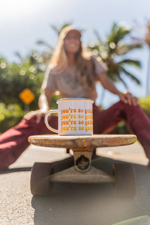 Retro Rainbow Camping Mug Collection — Inspirational Positive Quote Camp Mug