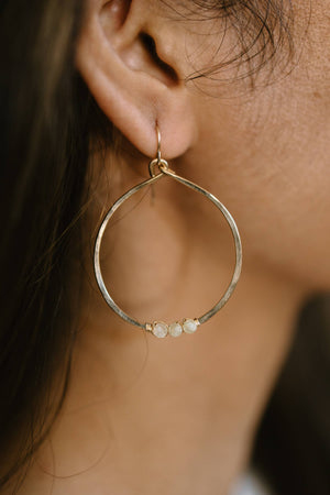 Large Circle with Stones Earrings