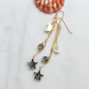 Moon and Star Earrings
