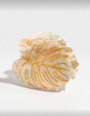 Monstera Gold Claw Clip