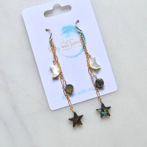 Moon and Star Earrings