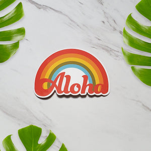 Aloha Retro Rainbow Sticker