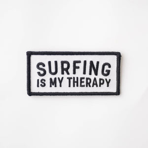 Surfing Is My Therapy Embroidered Iron on Patch