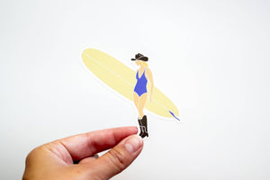 Coastal Surfer Cowgirl Vinyl Sticker