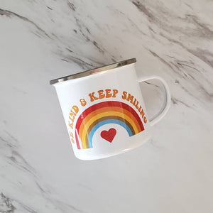 Retro Rainbow Camping Mug Collection — Inspirational Positive Quote Camp Mug