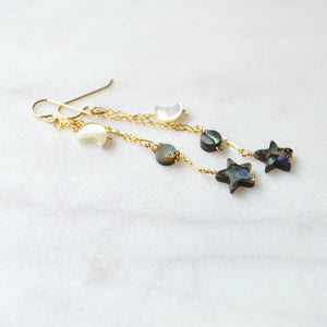 Moon and Star Earrings