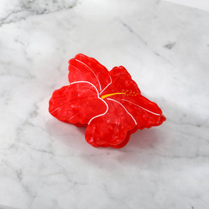 Red Hibiscus Hair Eco Friendly Clip Claw - Large