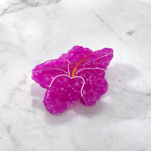 Purple Hibiscus Hair Eco Friendly  Clip Claw - Large