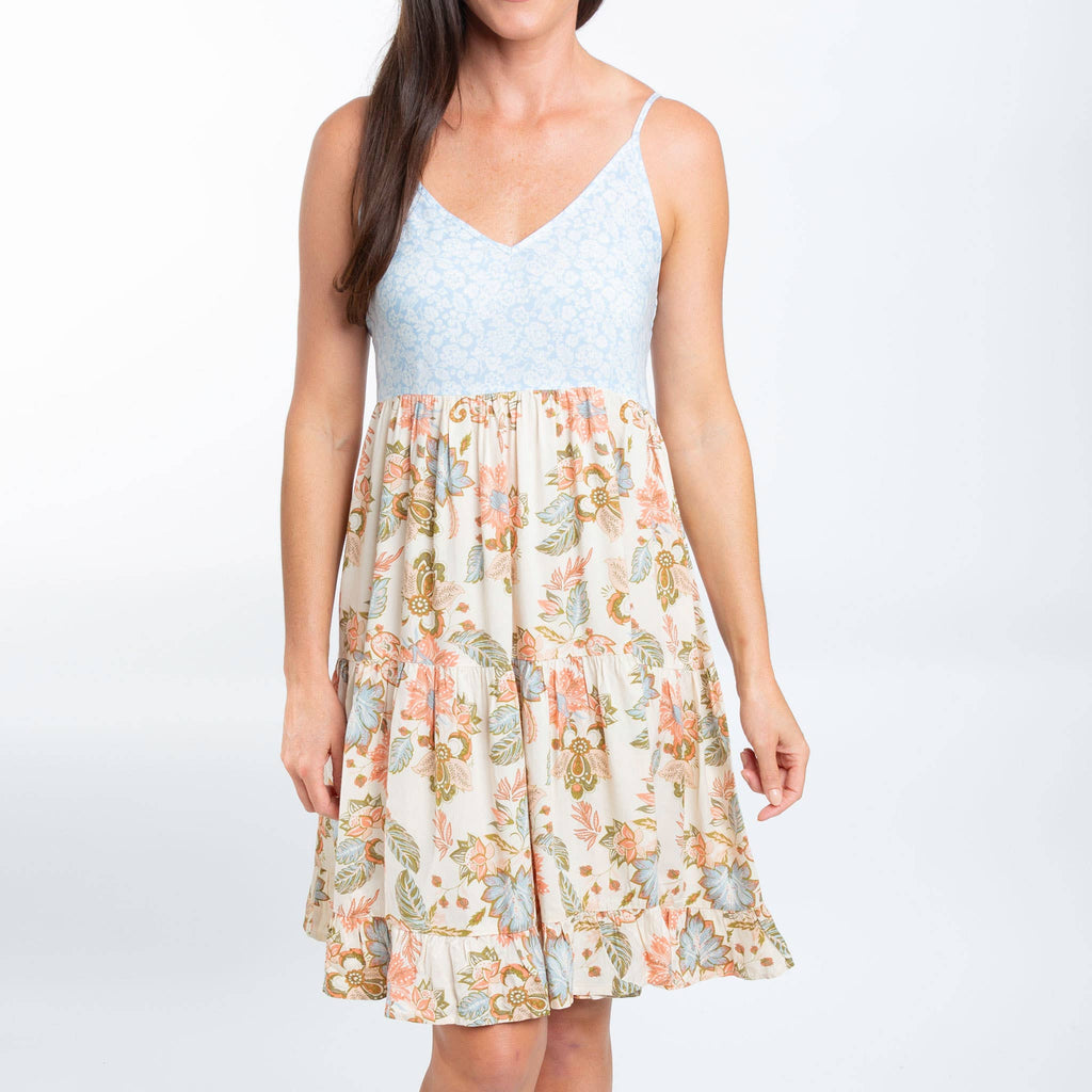 Bellamy Spaghetti Strap Tiered Panel Babydoll Dress