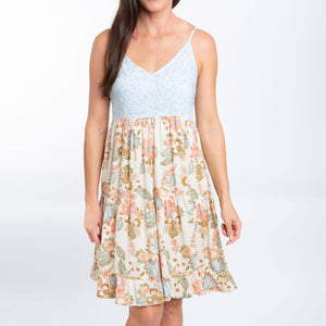 Bellamy Spaghetti Strap Tiered Panel Babydoll Dress