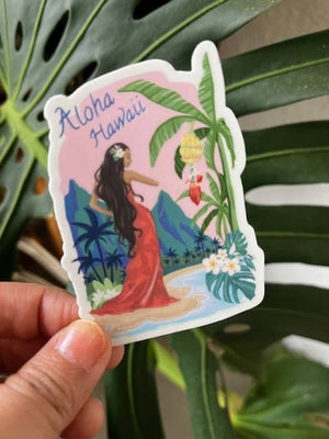 Aloha Hawaii Hula Sticker - Hawaii