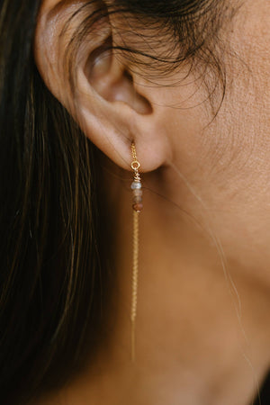 Chain Threader with Multiple Stones Earrings