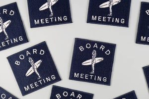 Board Meeting Surf Embroidered Iron-On Patch Coastal Surfer