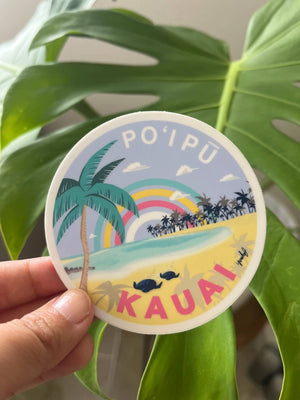 Kauai Poipu Beach Sticker - Hawaii Island Series