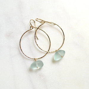 Sea Foam Glass Hoops