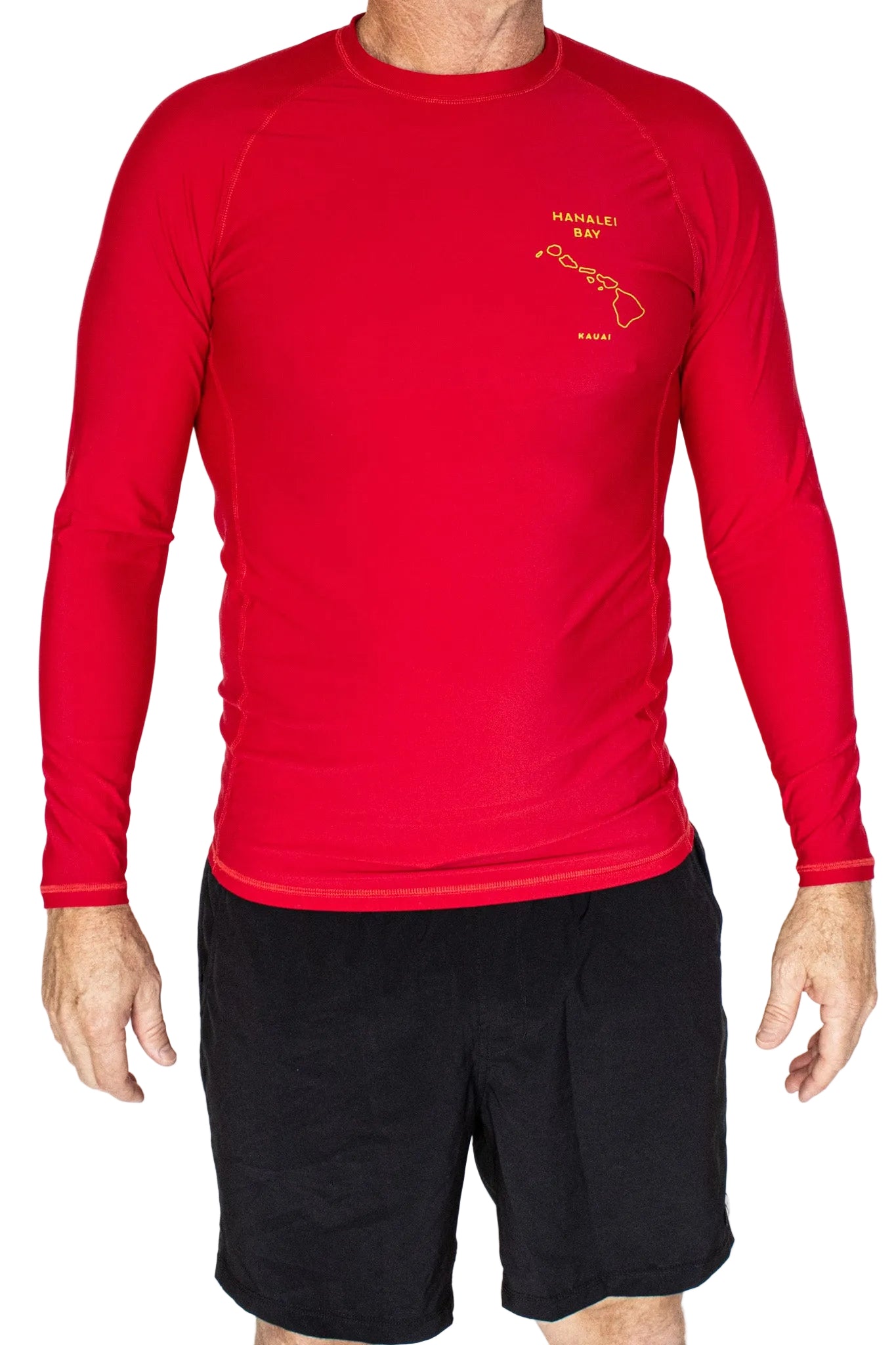 Logo Rash Guard Long Sleeve Men’s Red