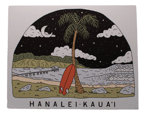 Hanalei by Moonlight Art Print 8" x 10"