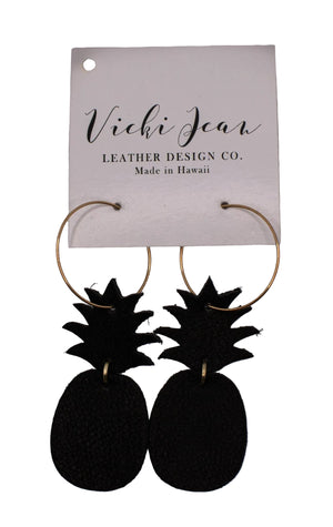 Leather Pineapple Earrings