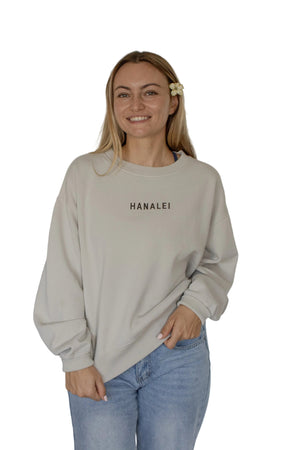 Women’s Hanalei Pier Faded Bone Cropped Crewneck