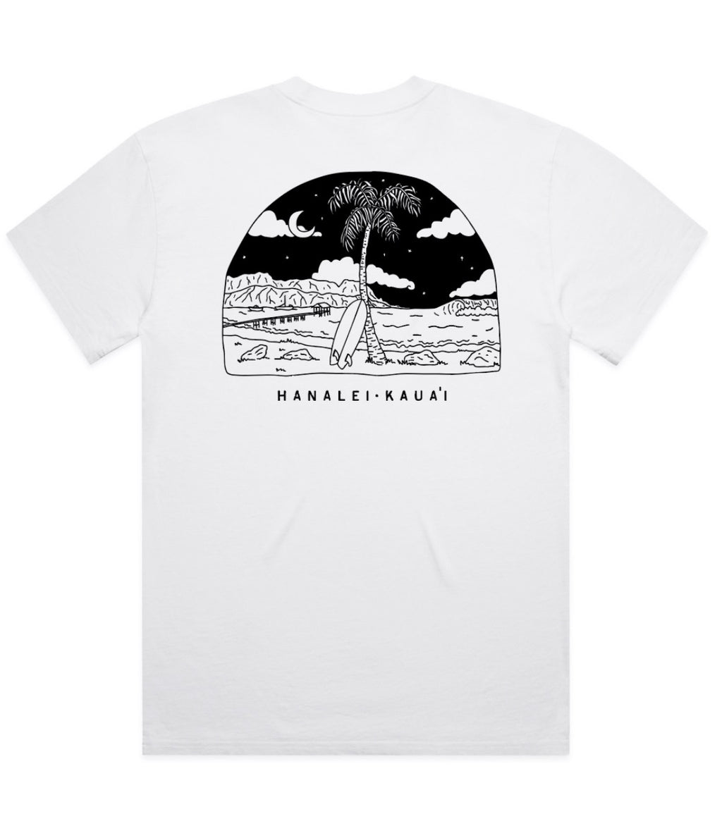 Hanalei Moonlight Oversized T White
