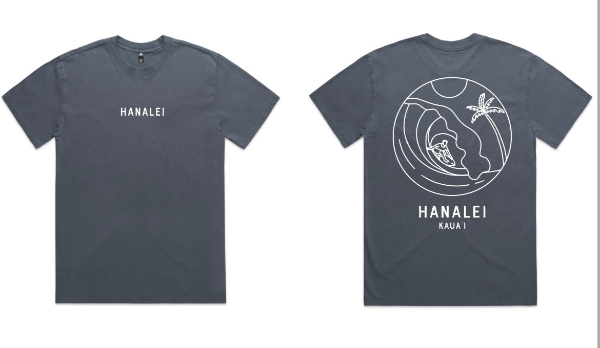 Hanalei Beach Boys Oversized T Indigo